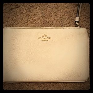 Coach White Clutch - Large